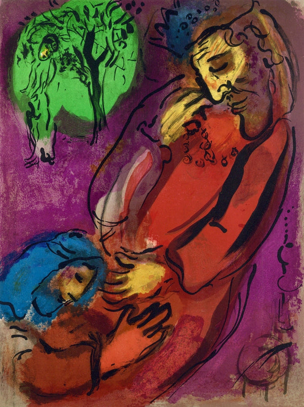 Marc Chagall, David and Absalom (Mourlot 117-46; Cramer 25), Drawings from the Bible by Marc Chagall, Verve, Limited Edition Lithograph