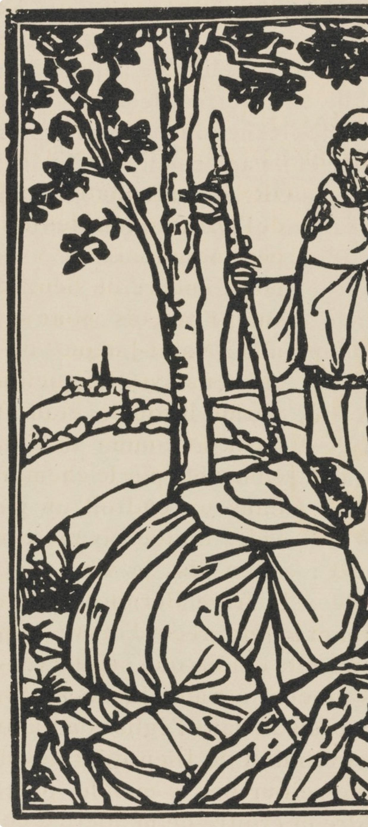Émile Bernard, Composition (Morane, No. 100), Les Petites Fleurs de St. Françoise, Limited Edition Woodcut