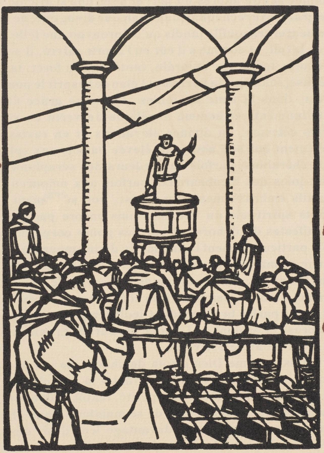 Émile Bernard, Composition (Morane, No. 100), Les Petites Fleurs de St. Françoise, Limited Edition Woodcut