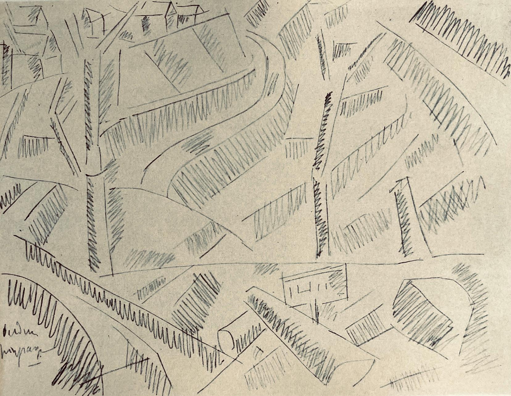 Fernand Léger, Paysage A Verdun, Fernand Léger, Dessins de Guerre, Limited Edition Lithograph