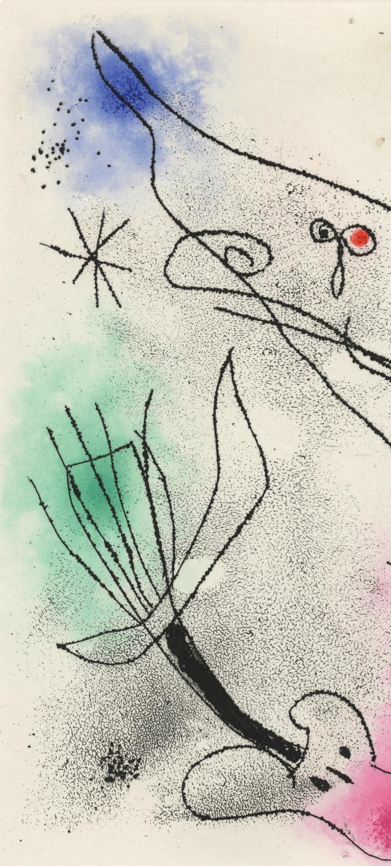 Joan Miró, Composition (Dupin 119), Feuilles éparses, Limited Edition Etching
