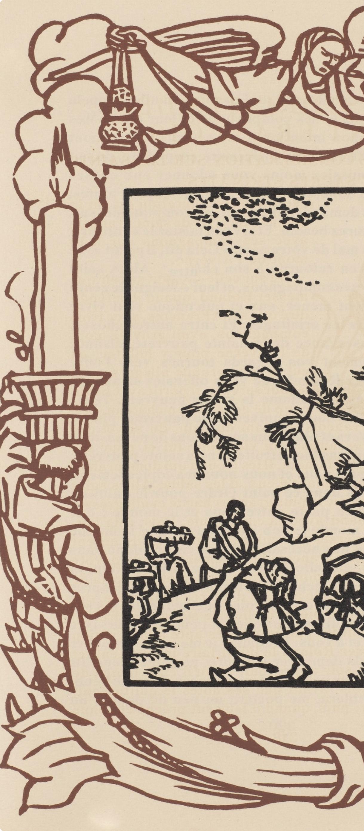 Émile Bernard, Composition (Morane, No. 100), Les Petites Fleurs de St. Françoise, Limited Edition Woodcut
