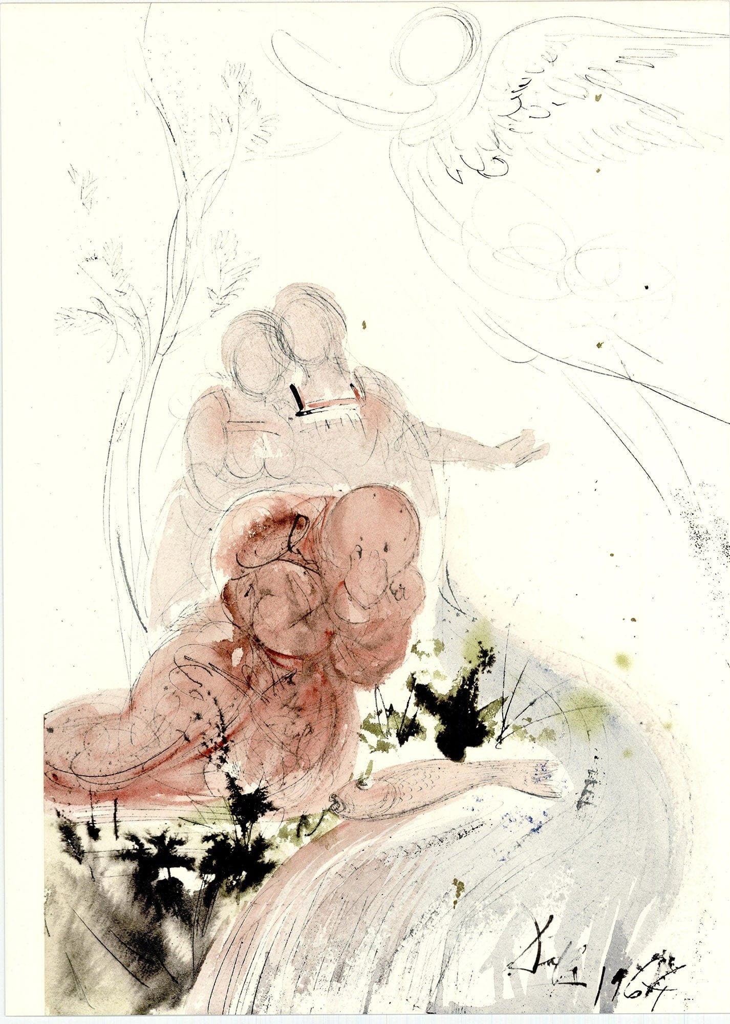 Salvador Dali, Composition (Michler/Löpsinger 1600; Field 69-3), Biblia Sacra, Limited Edition Lithograph