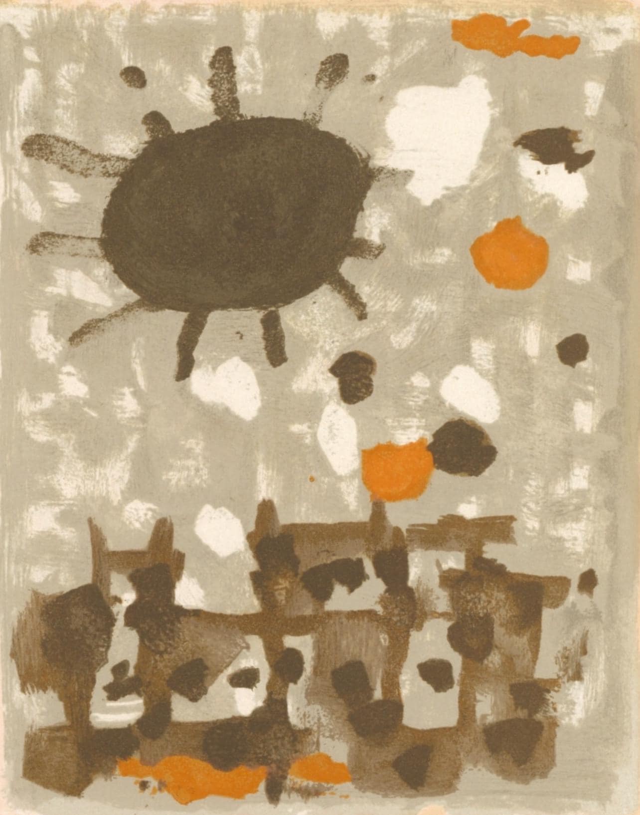 Roger Bissière, Composition, l’Hommage à Georges Braque, Derrière le miroir, Limited Edition Lithograph