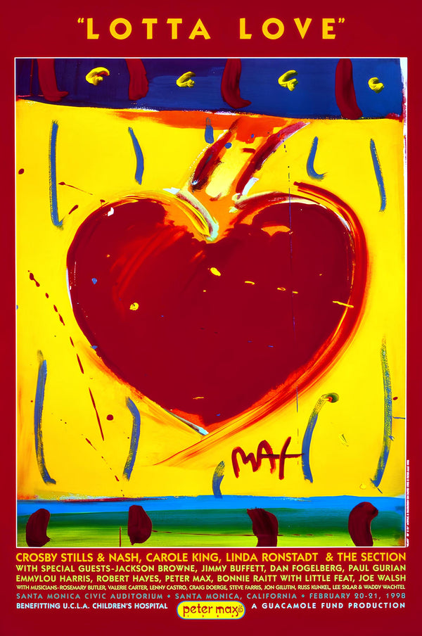Peter Max, Lotta Love, 1998, Hand Signed, Official Edition Offset Lithograph