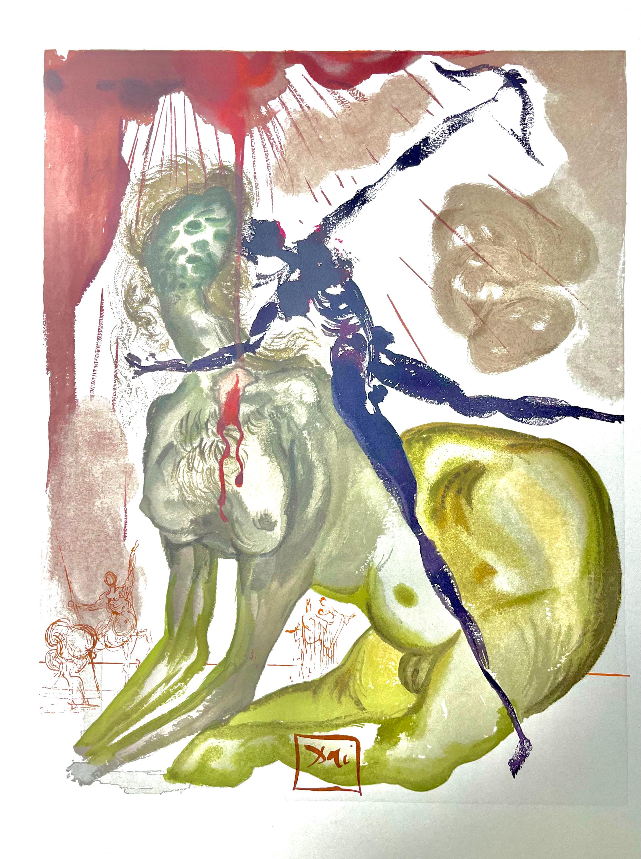 Salvador Dali, Hölle XII (Field 189-200; Michler/Löpsinger 1039-1138), Die Göttliche Komödie, Signed, Limited Edition Woodcut