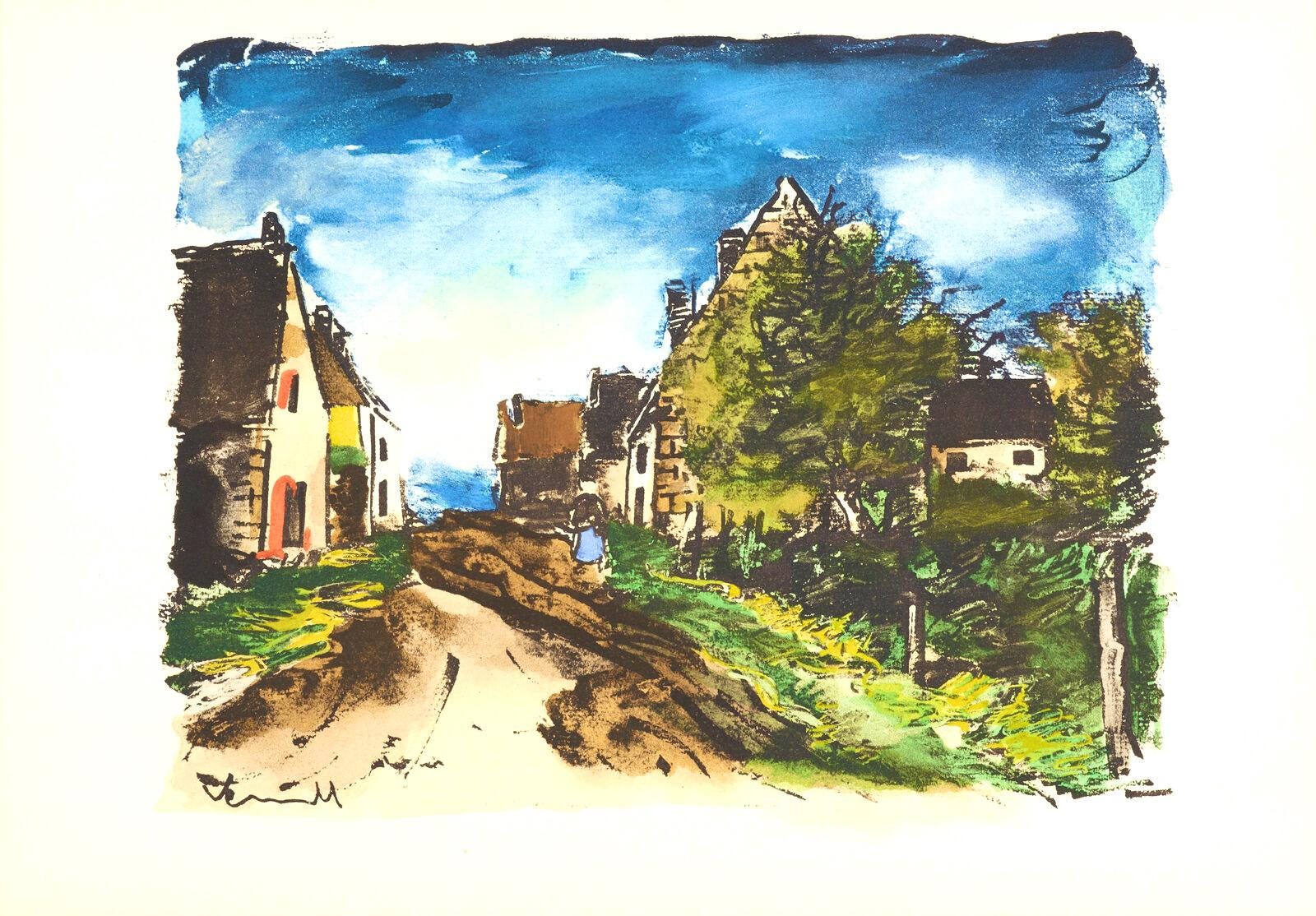 Maurice de Vlaminck, Paysage d'Ile-de-France, Douze Contemporains, Limited Edition Lithograph