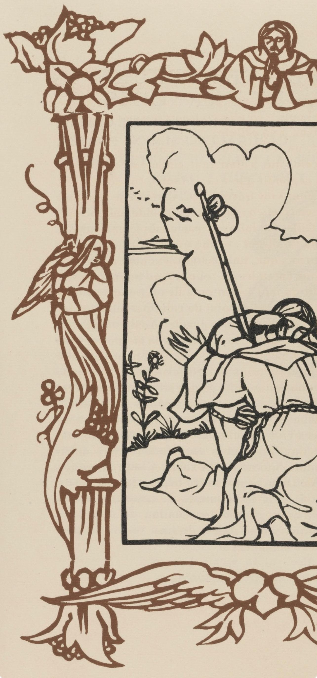 Émile Bernard, Composition (Morane, No. 100), Les Petites Fleurs de St. Françoise, Limited Edition Woodcut