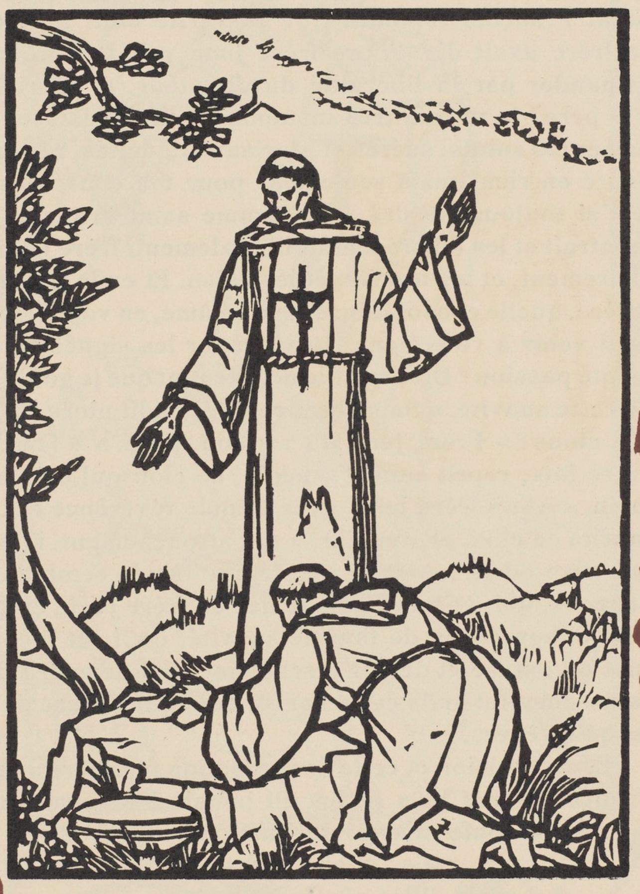 Émile Bernard, Composition (Morane, No. 100), Les Petites Fleurs de St. Françoise, Limited Edition Woodcut