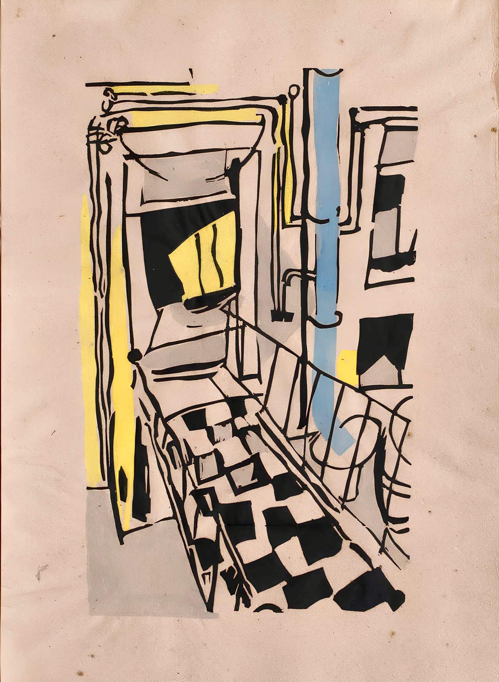 Jean Pougny, Composition, Pougny, dix linogravures originales, 1914-1920, Limited Edition Linocut