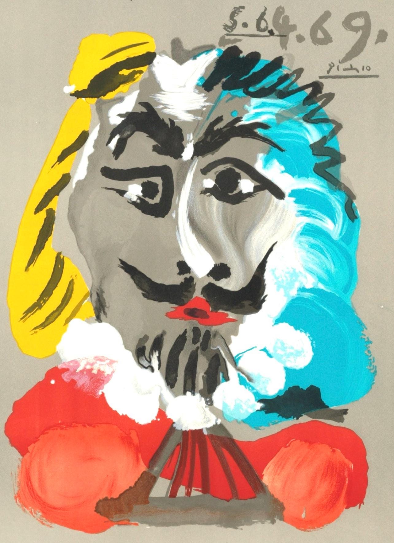 Pablo Picasso, Composition (Orozco 207-261), Vingt-Neuf Portraits Imaginaires, Limited Edition Lithograph