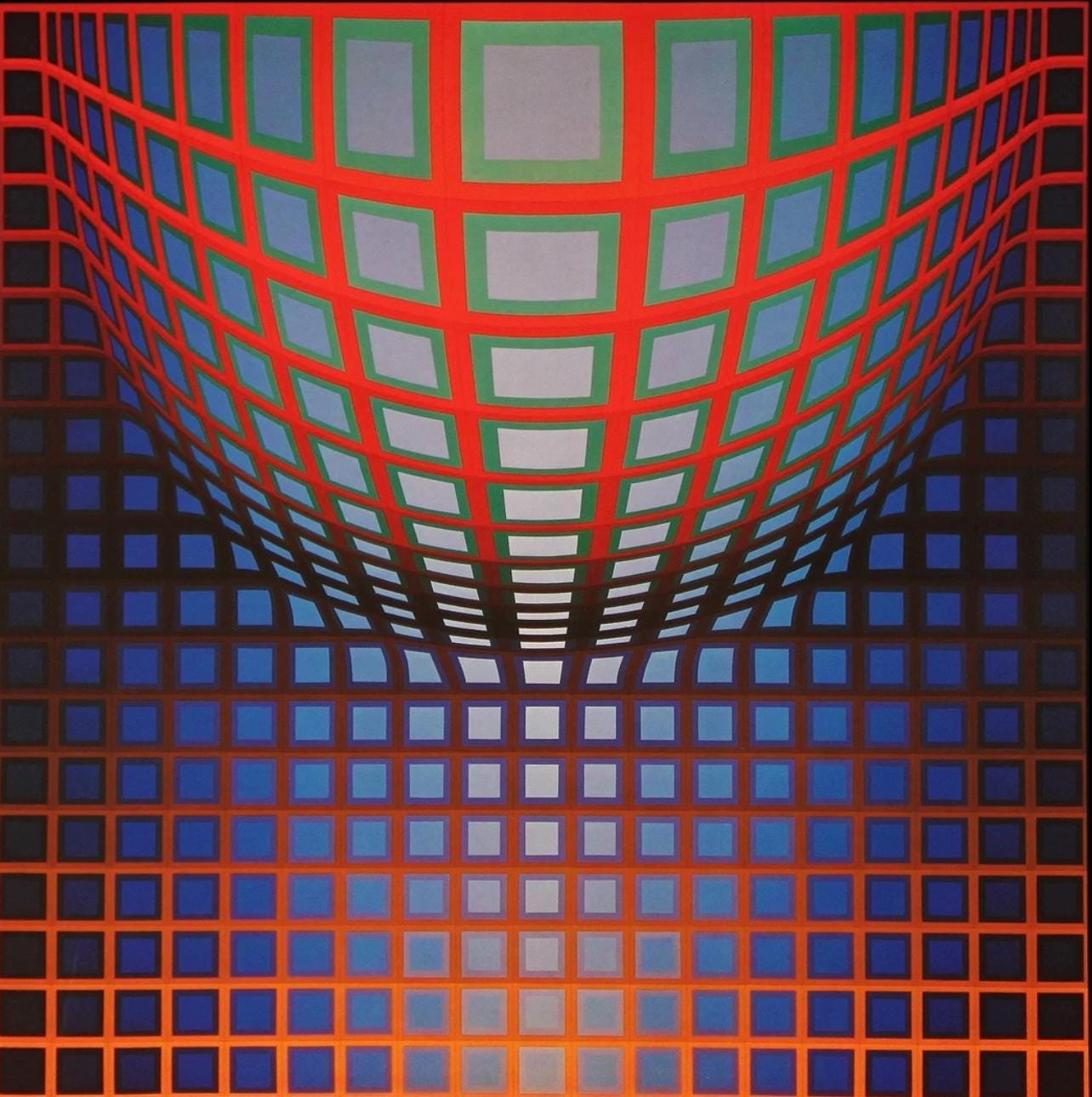 Victor Vasarely, Composition, Damier, Limited Edition Héliogravure