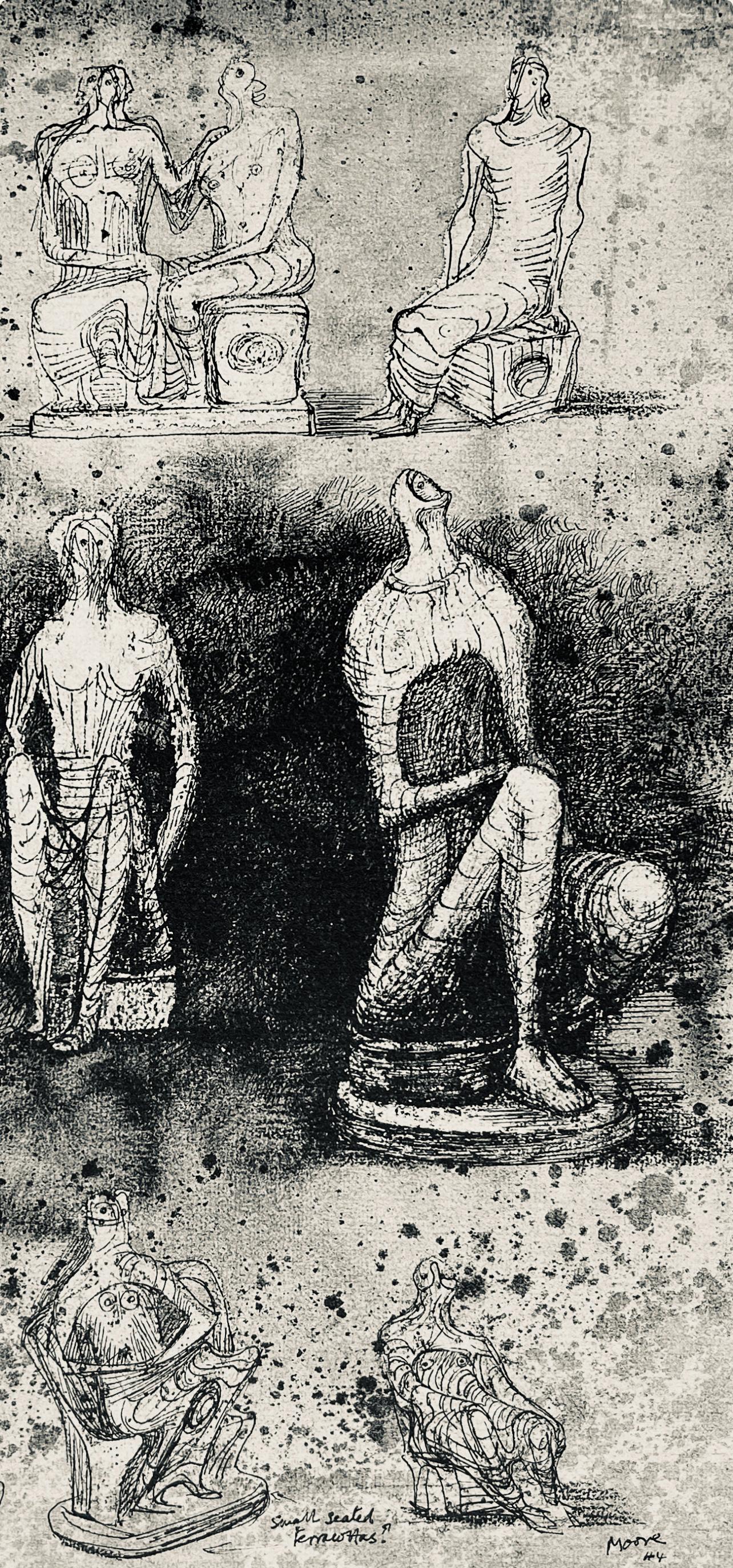 Henry Moore, Seated Figures, The Drawings of Henry Moore, Limited Edition Lithograph
