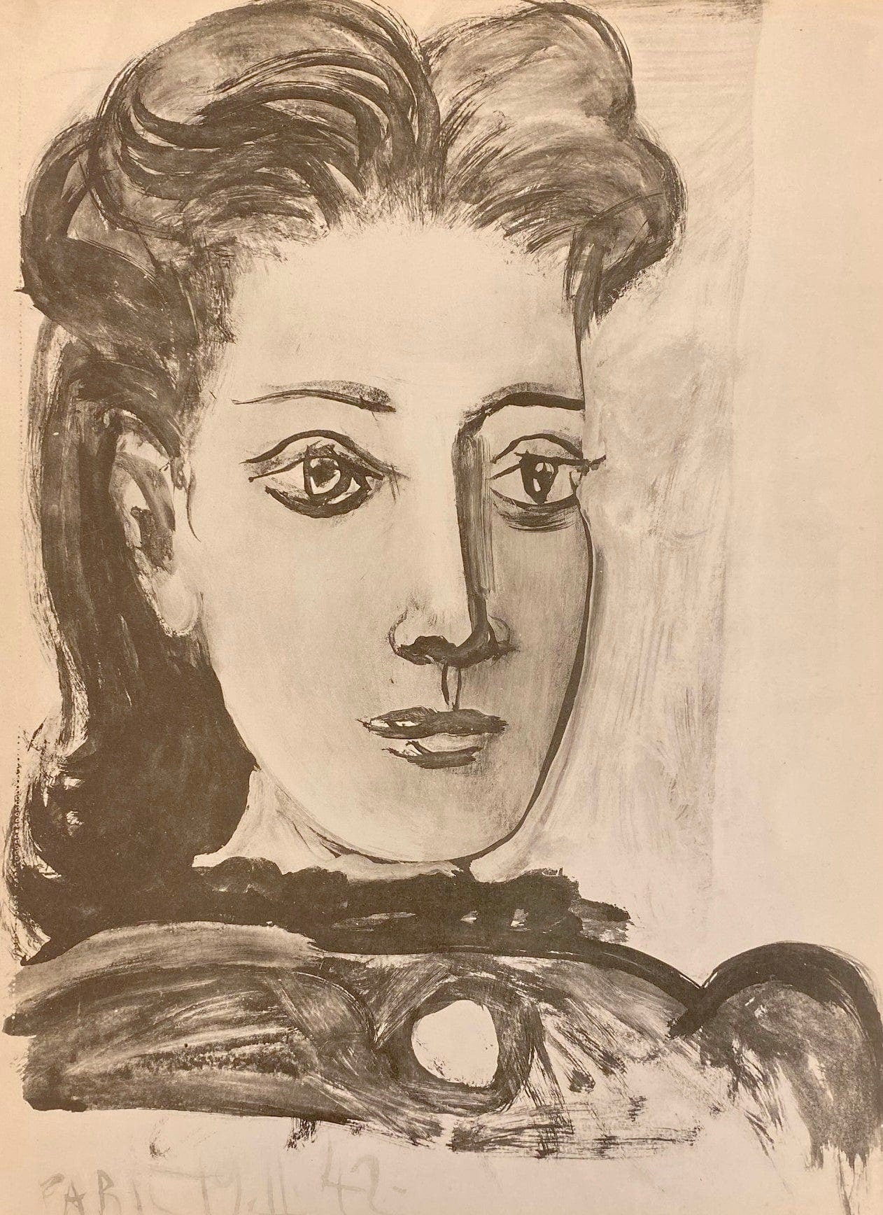Pablo Picasso, Composition, Carnet de dessins de Picasso, Cahiers d’Art, Limited Edition Lithograph