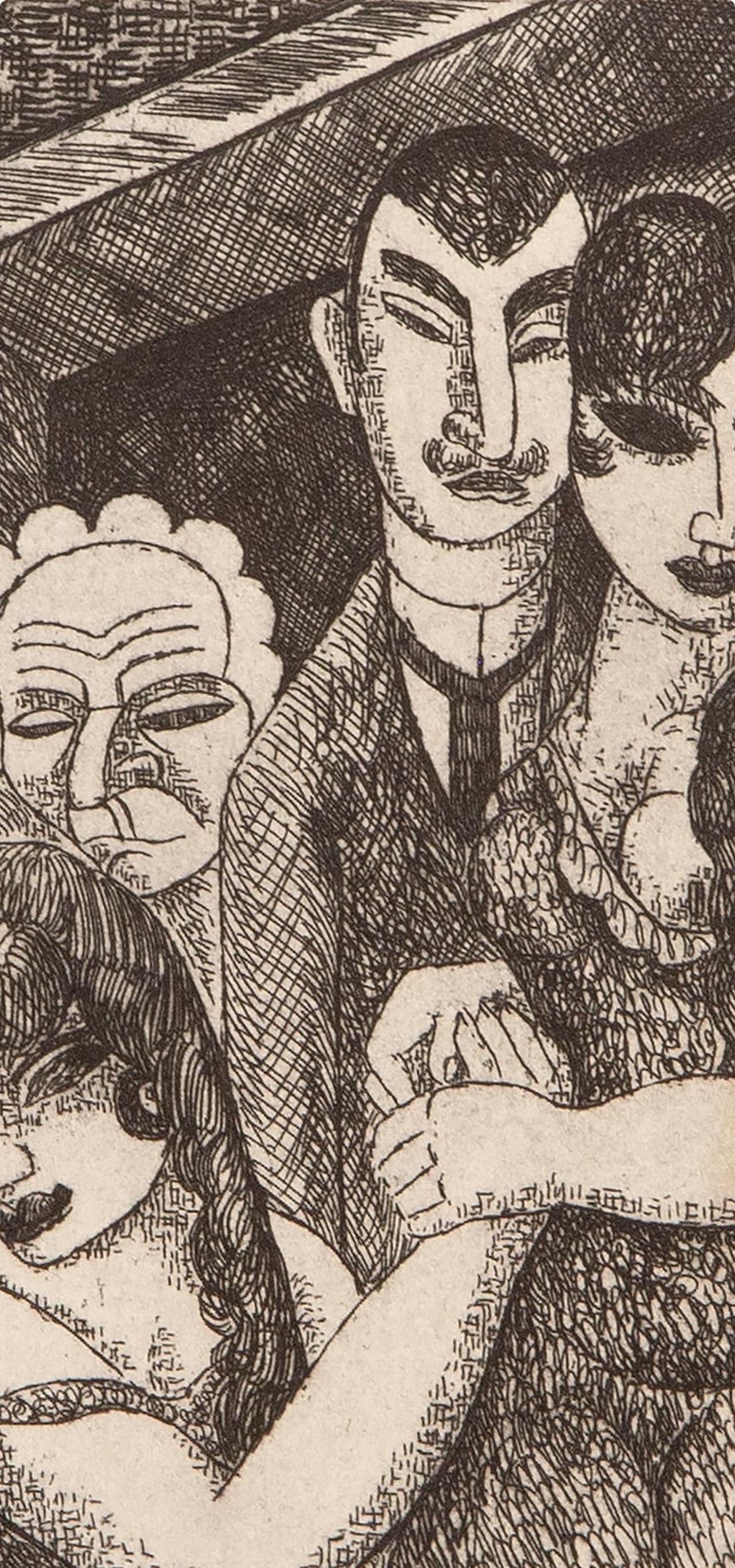 Marcel Gromaire, Composition, Vers un monde volage, Limited Edition Etching