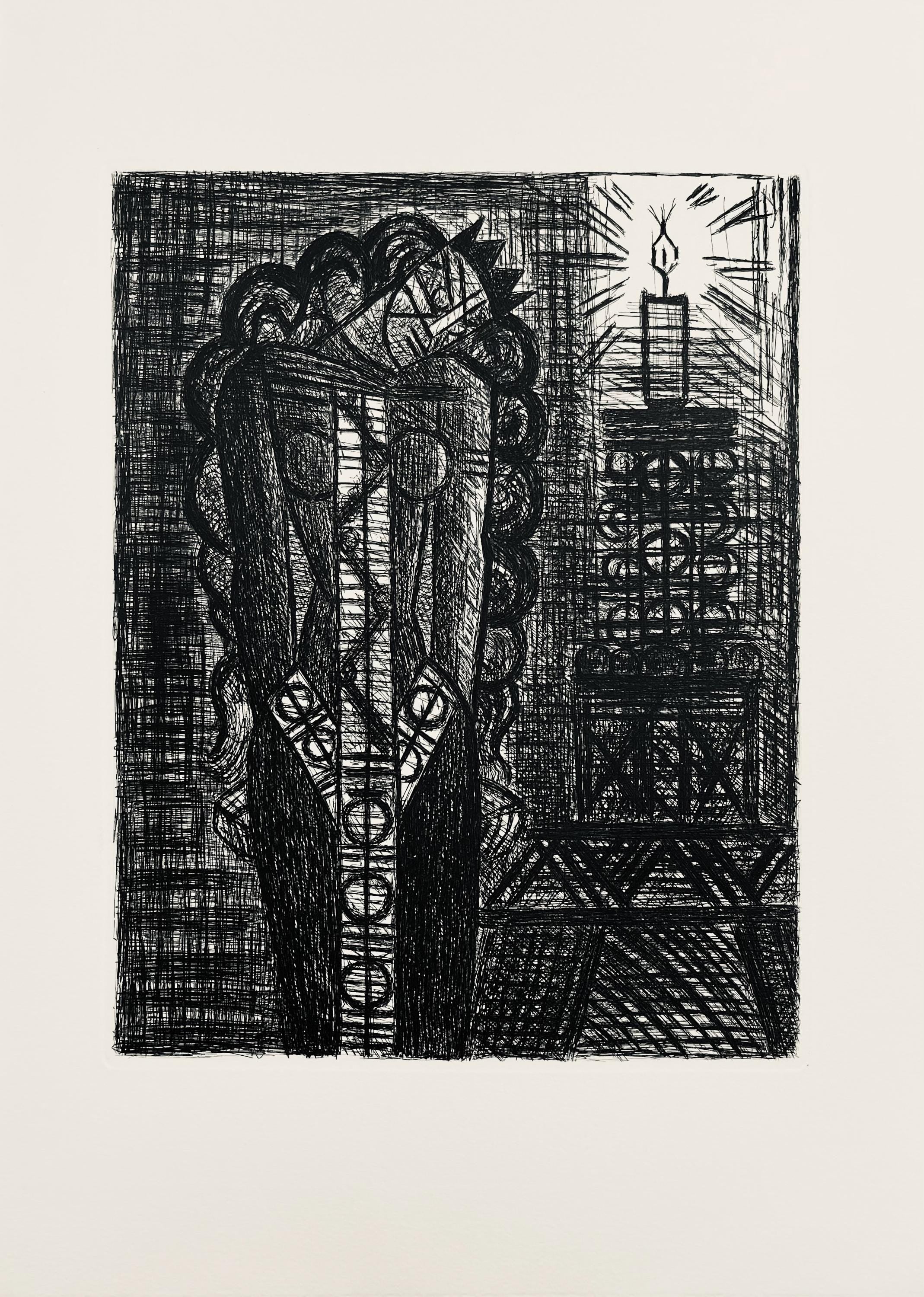 Marcel Gromaire, Folie De La Reine, Scène XIX, Shakespeare, Macbeth, Eaux-fortes de Gromaire, Limited Edition Etching