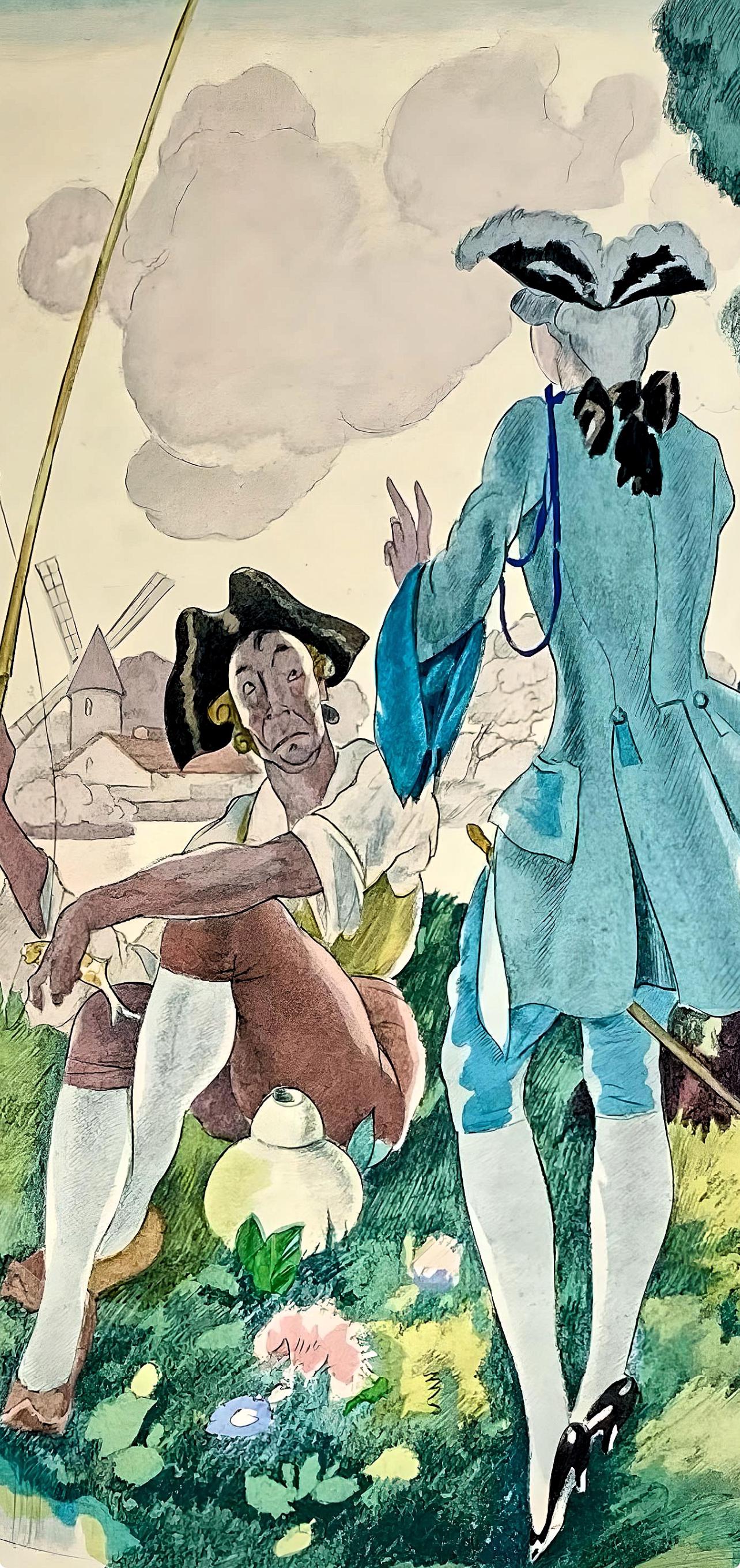Umberto Brunelleschi, Composition, La Leçon d'amour dans un parc, Limited Edition Lithograph