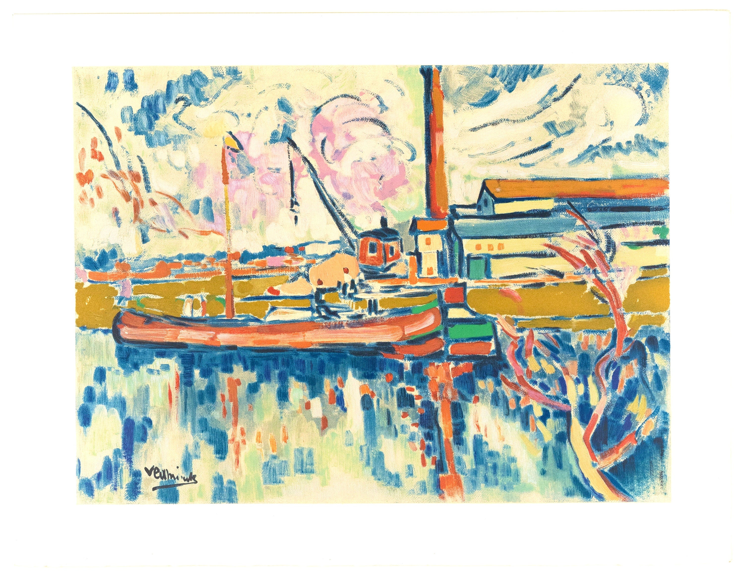 Maurice de Vlaminck, Paysage à Chatou, Fauves, Collection Pierre Lévy, Limited Edition Lithograph