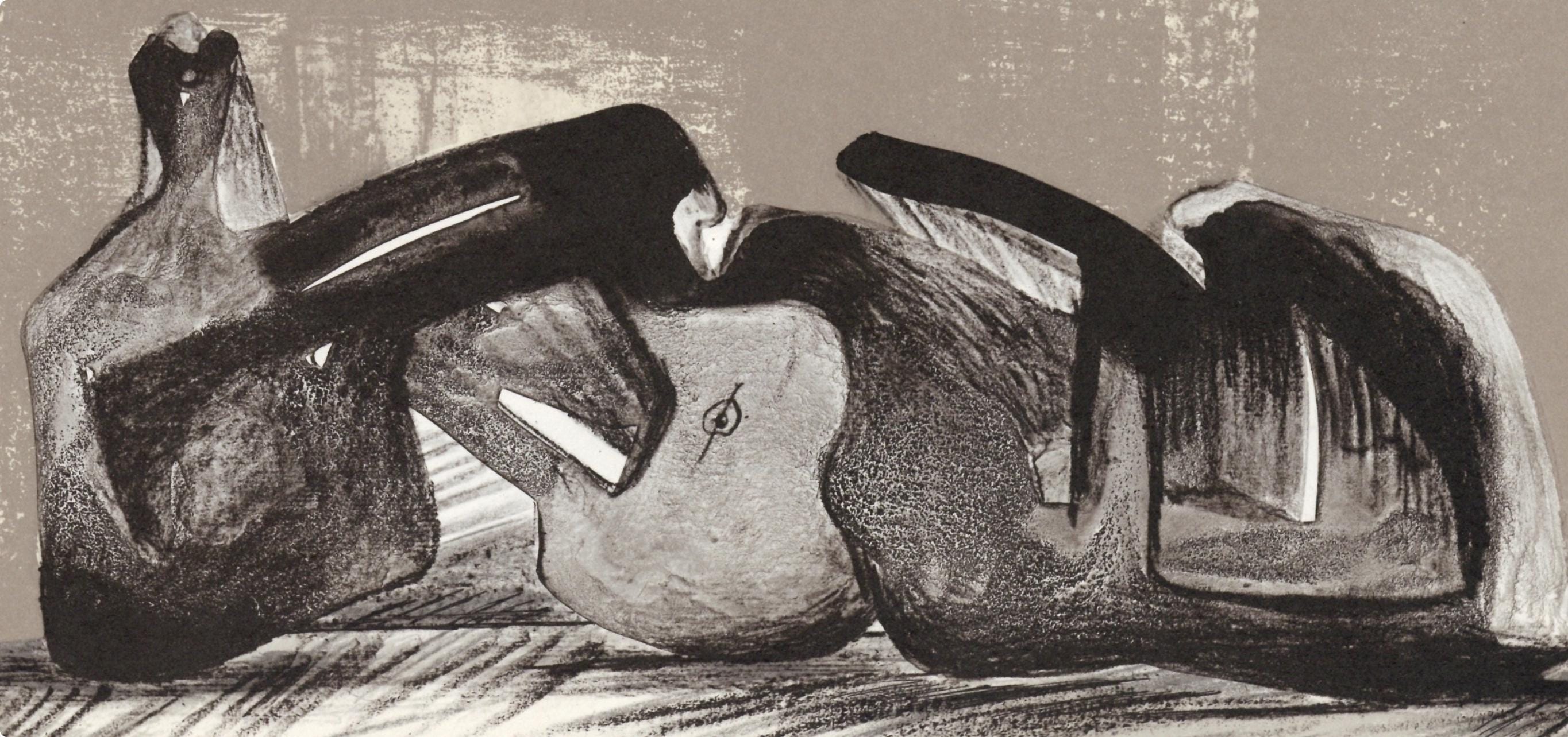 Henry Moore, Reclining Figure, Interior Setting I (Cramer 458), XXe siècle, Limited Edition Lithograph