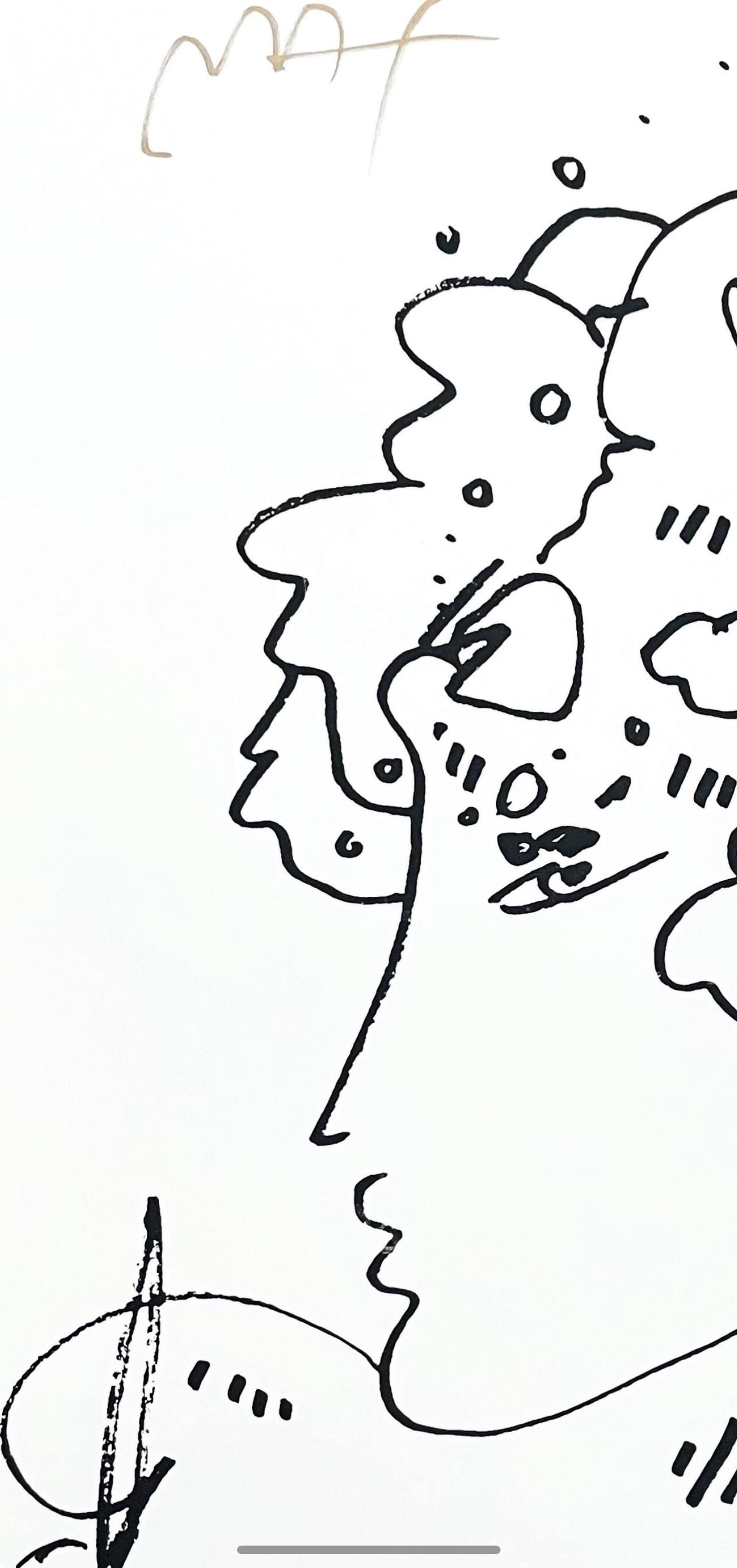 Peter Max, Lady Profile, Hand Signed, Monotype Silkscreen