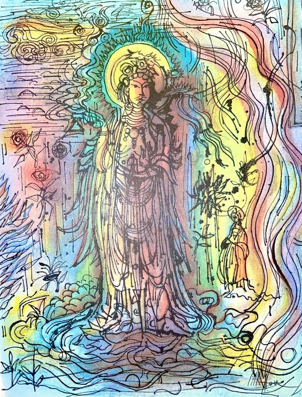 Jean Carzou, Composition, Ce Panorama du Bouddhisme, Limited Edition Lithograph