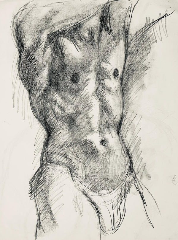 Ian Hornak, Renaissance Male Nude Figure Study, 1963, Original Drawing
