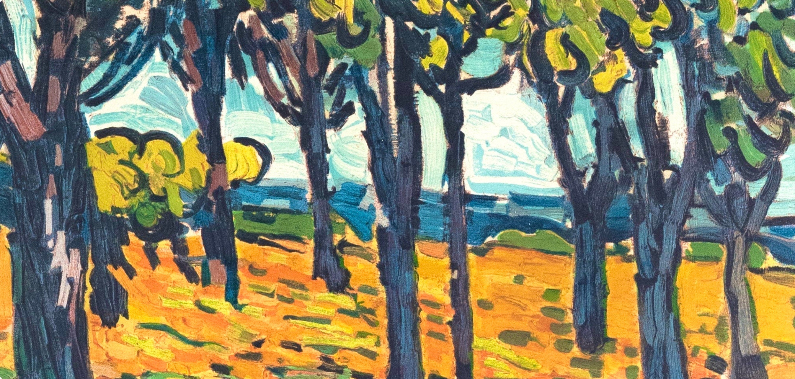 Maurice de Vlaminck, Chataigneraie à Chatou, Avec Personnages, Fauves, Collection Pierre Lévy, Limited Edition Lithograph