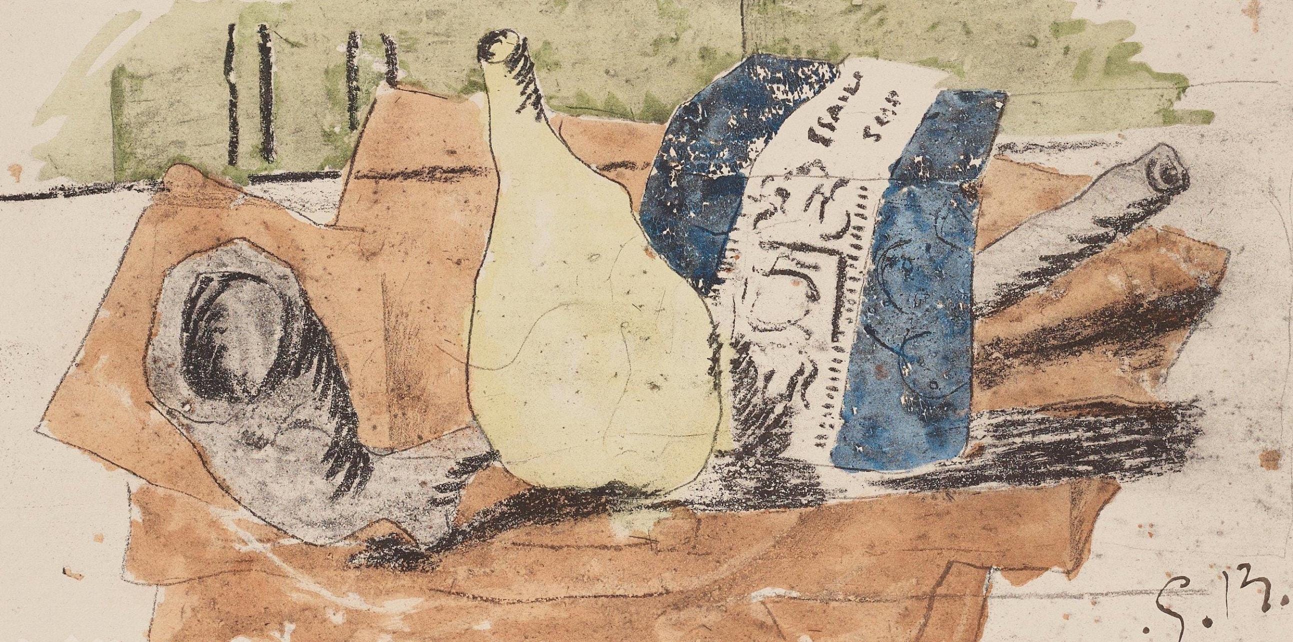 Georges Braque, Composition, Braque Espaces, 13 Dessins, Lavis, Aquarelles, Limited Edition Lithograph