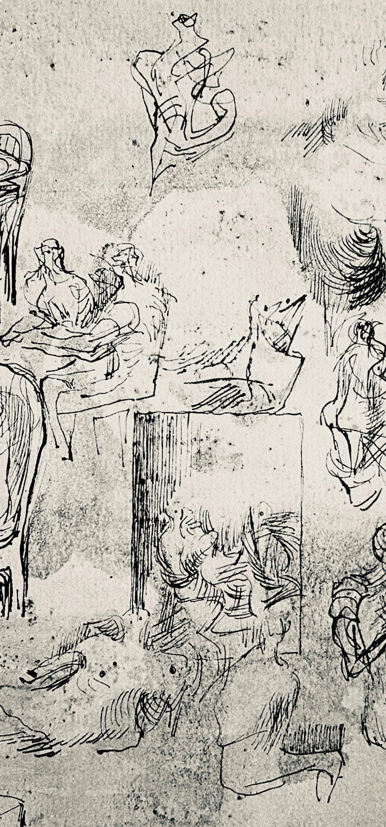 Henry Moore, Page from Sketchbook, The Drawings of Henry Moore, Limited Edition Lithograph