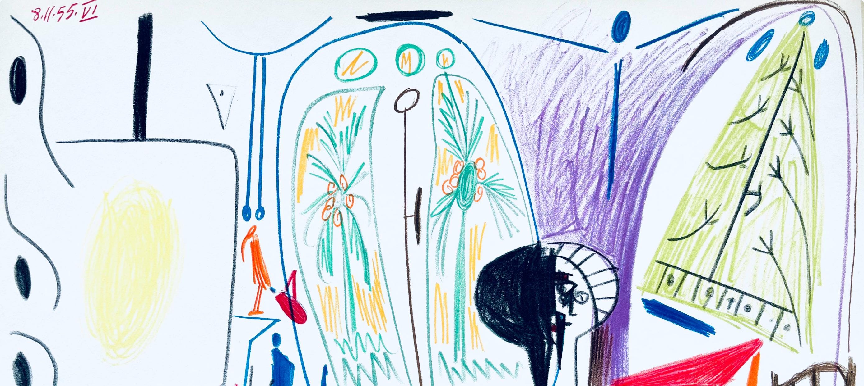Pablo Picasso, Composition (Cramer 101), Carnet de la Californie, Limited Edition Lithograph