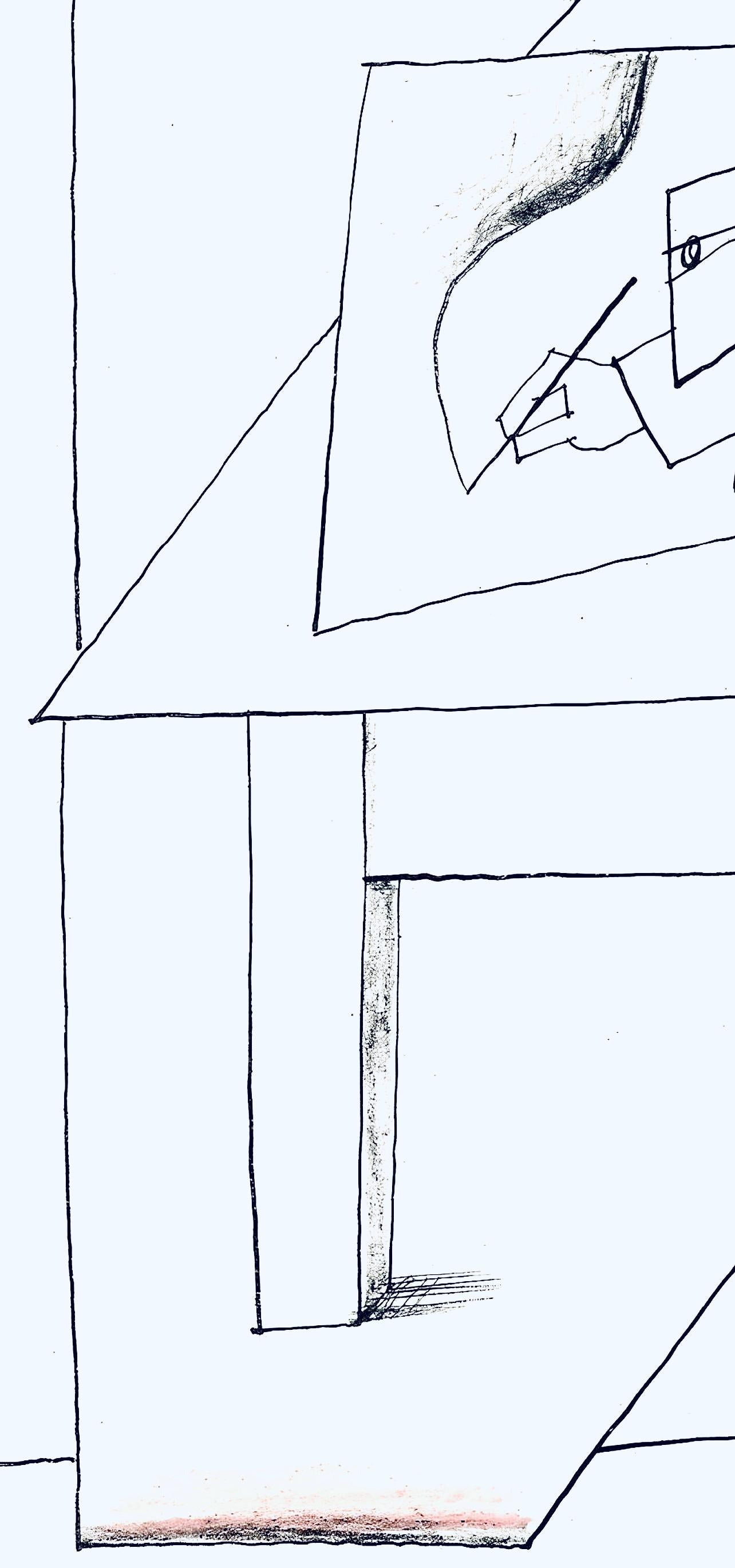 Saul Steinberg, Composition, Derrière le miroir, Limited Edition Lithograph