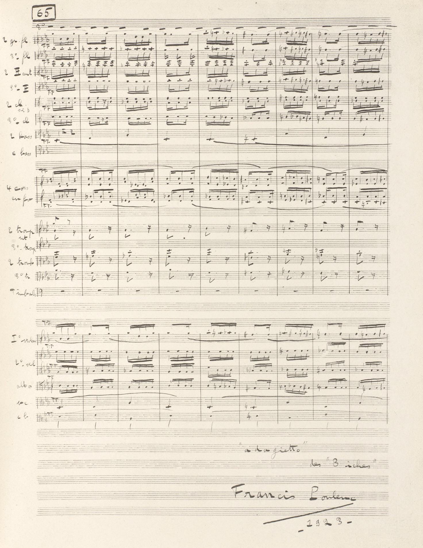 Francis Poulenc, Composition, Les Biches, Limited Edition Lithograph