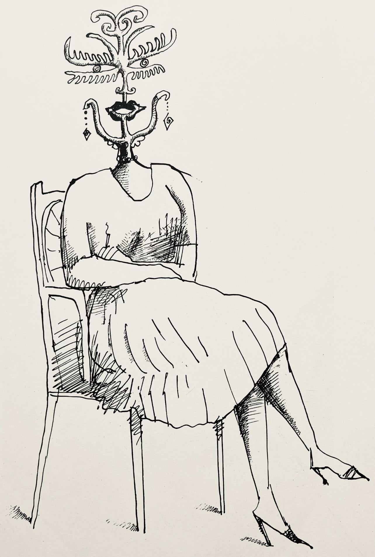 Saul Steinberg, Composition, Derrière le miroir, Limited Edition Lithograph