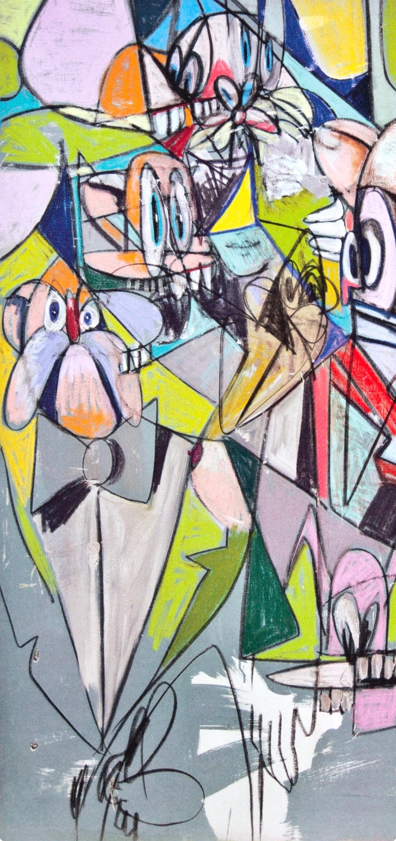 George Condo, Cascading Butlers, Drawing Paintings, Limited Edition Four Color Process Print