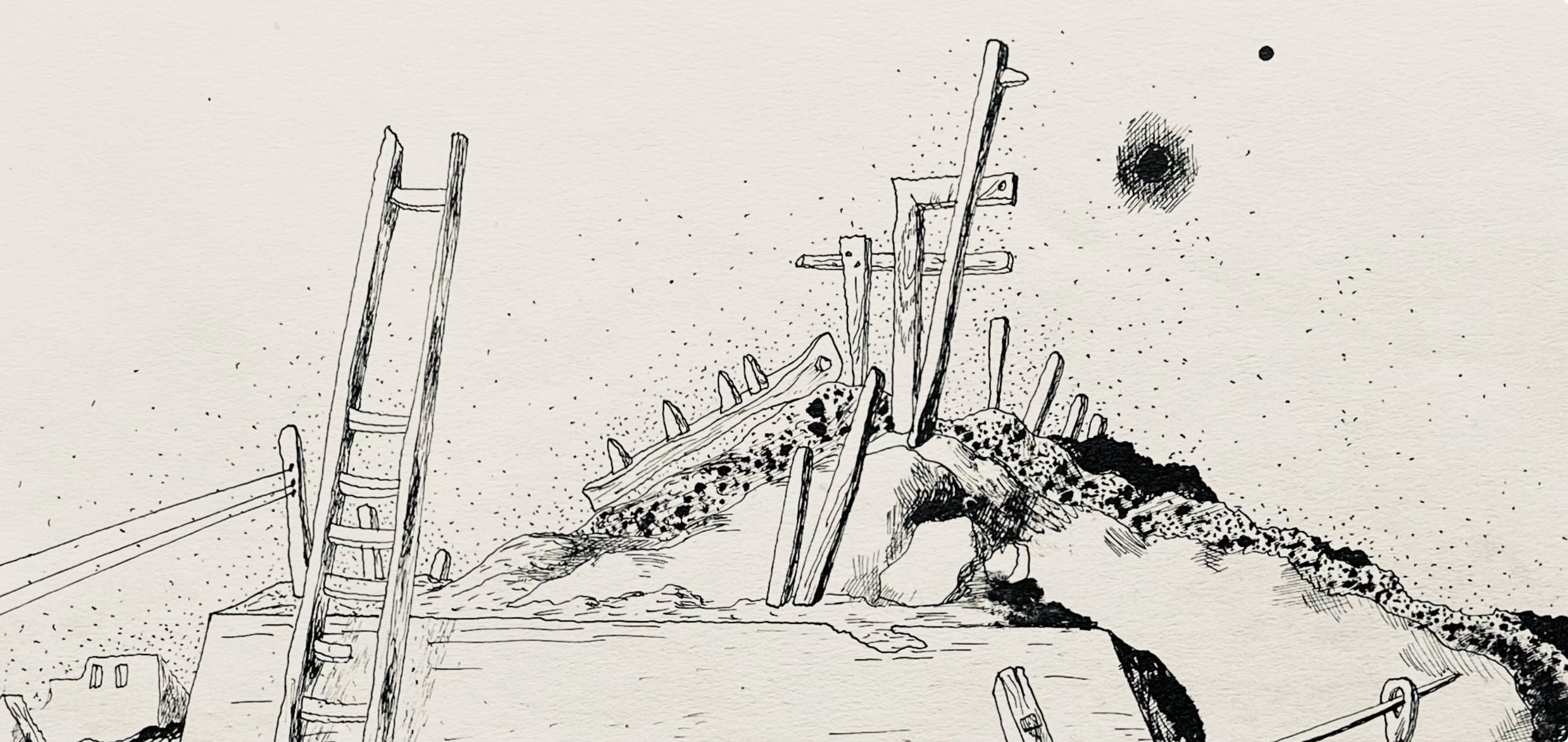 Jean Lurçat, aprèsça on recommence, huit dessins à la plume, Limited Edition Lithograph