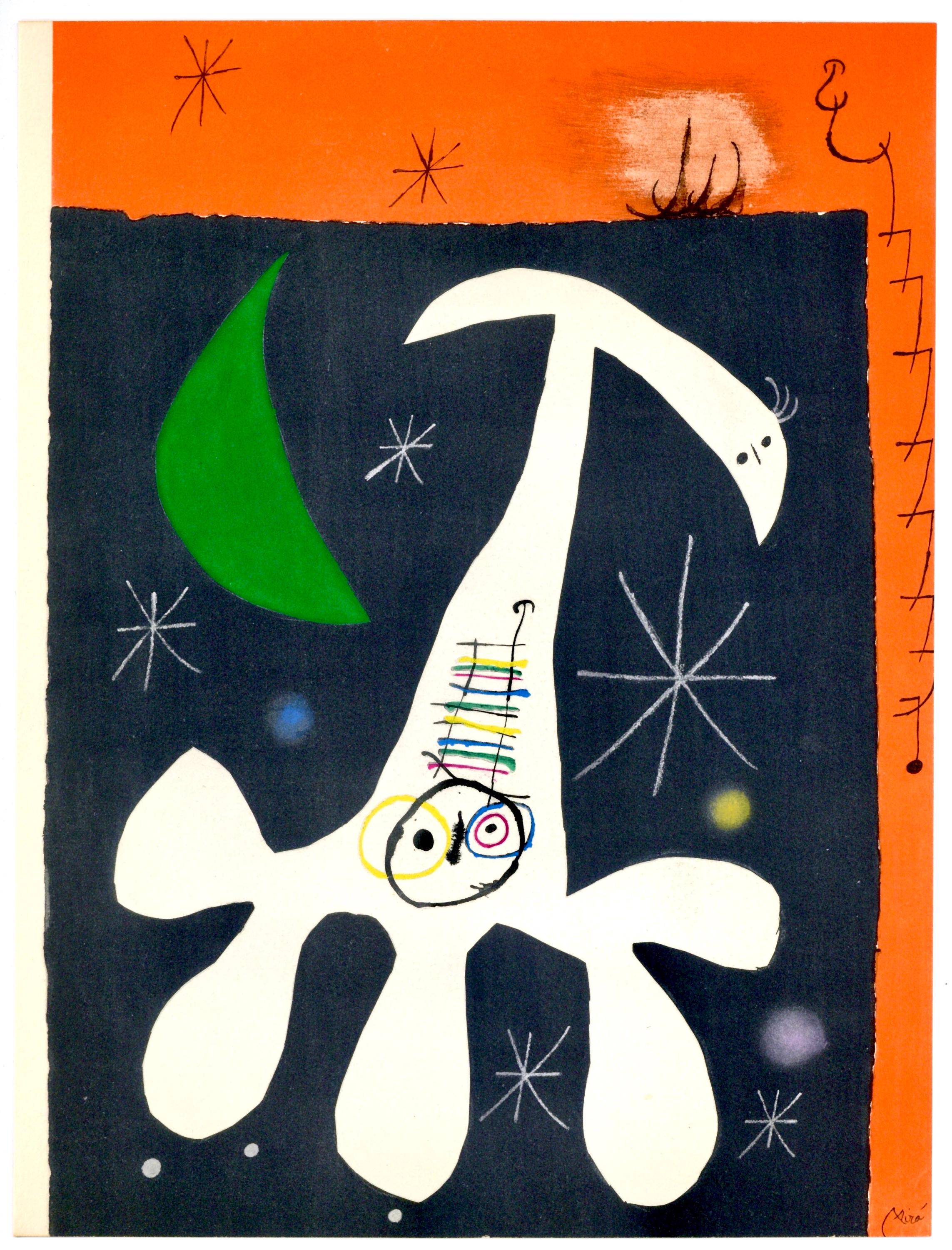 Joan Miró, Composition, Miró, Oiseau Solaire, Oiseau Lunaire, Étincelles, Limited Edition Lithograph