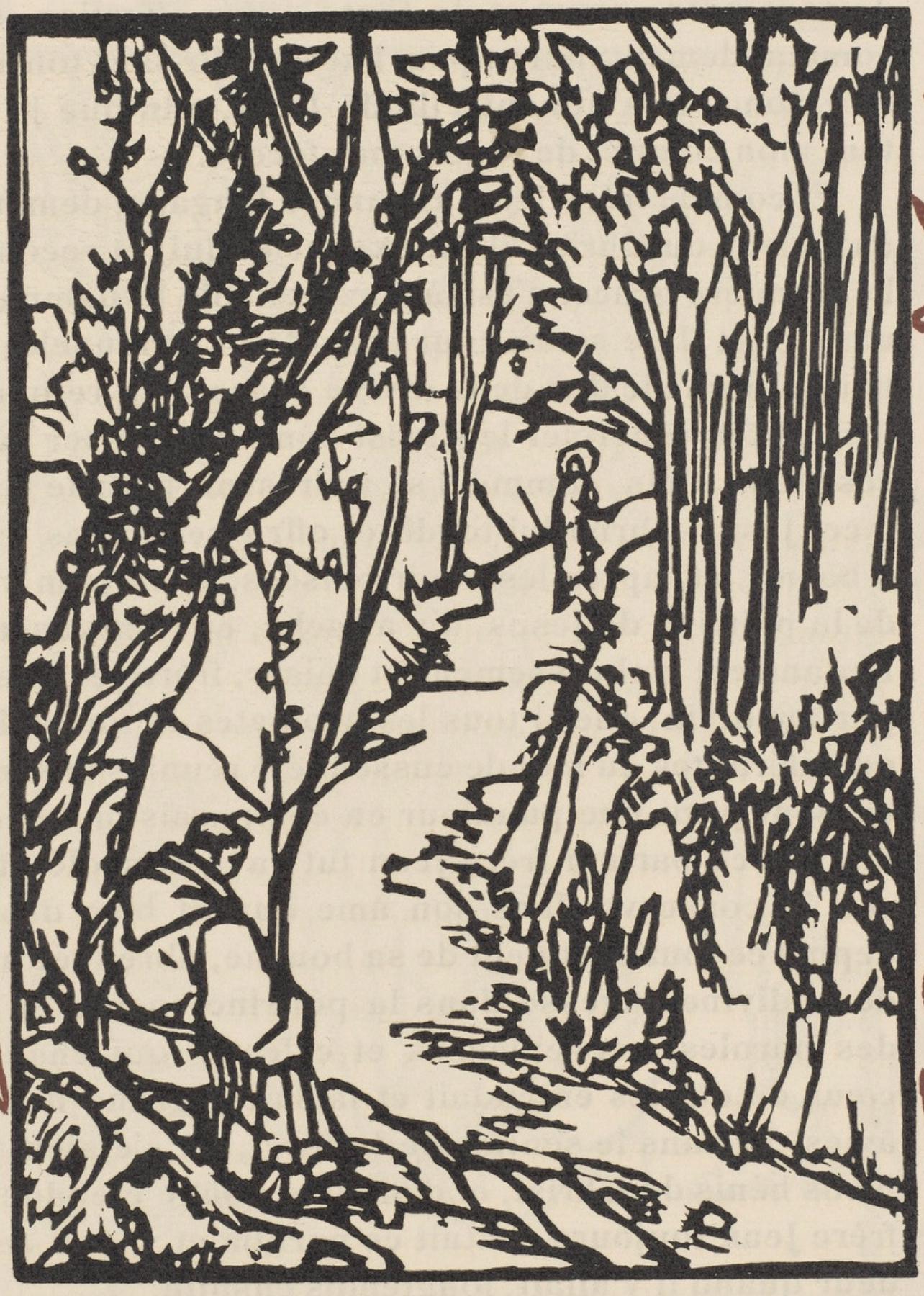 Émile Bernard, Composition (Morane, No. 100), Les Petites Fleurs de St. Françoise, Limited Edition Woodcut