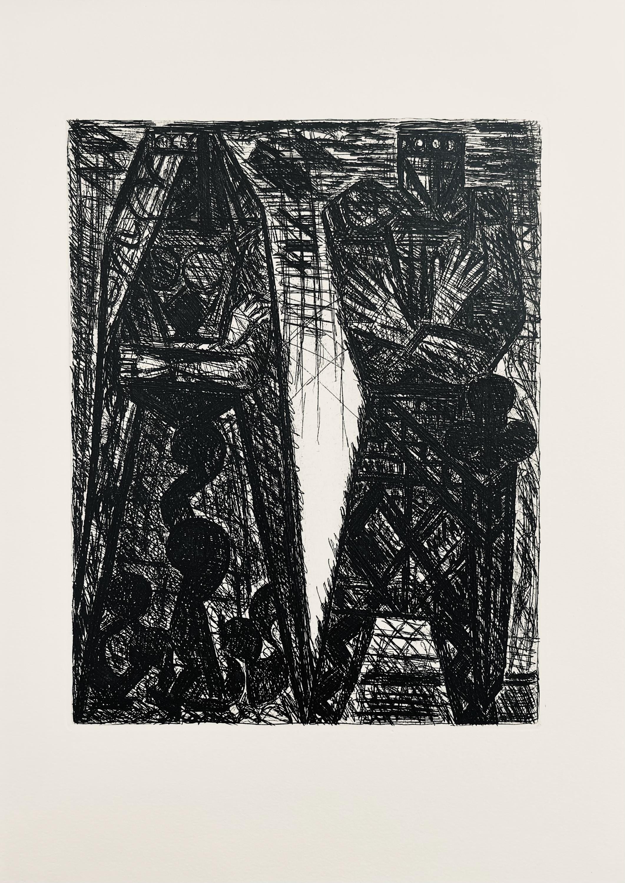 Marcel Gromaire, Le Complot, Scène VII, Shakespeare, Macbeth, Eaux-fortes de Gromaire, Limited Edition Etching