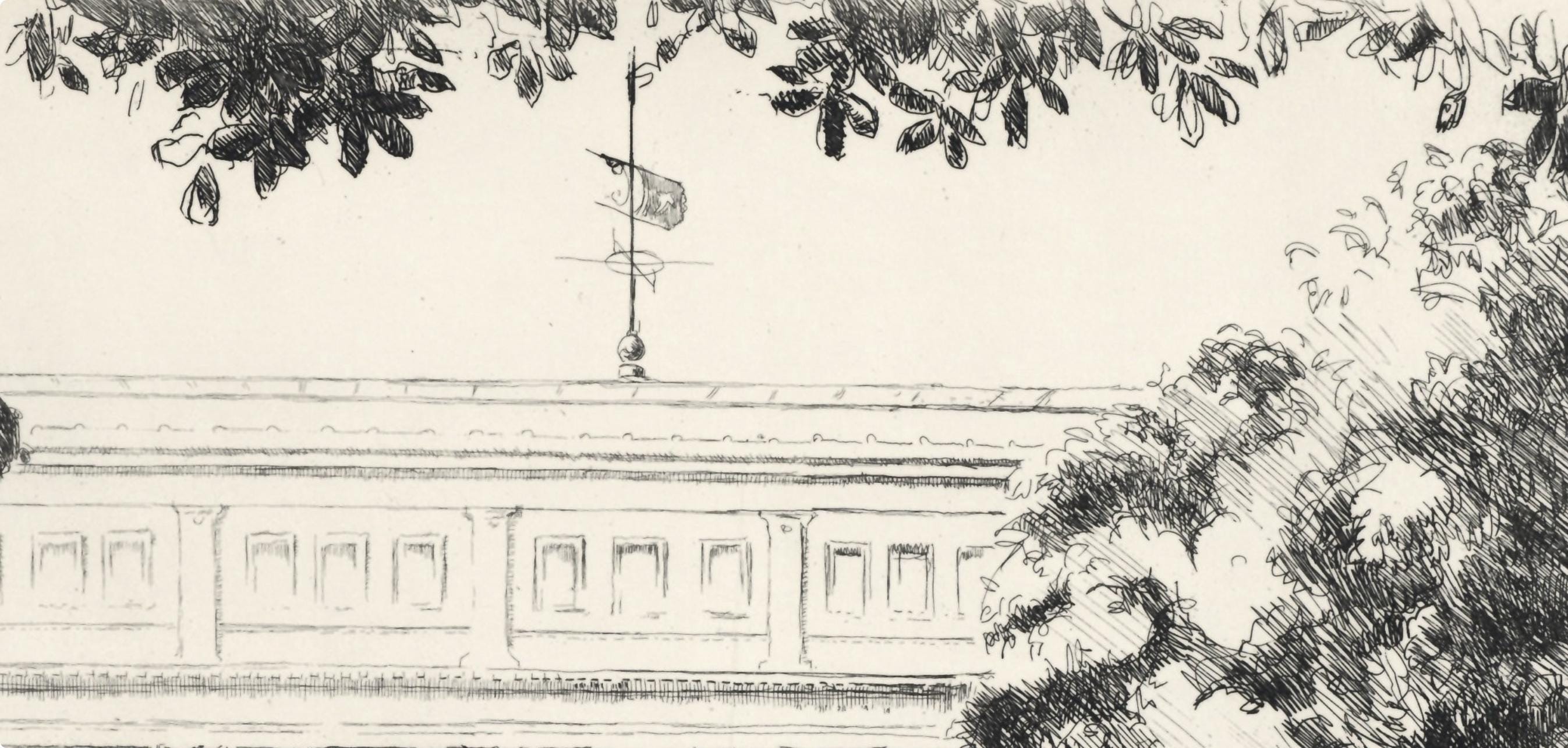 Eugène Corneau, La Bibliothèque nationale, A La gloire à Paris, Limited Edition Etching