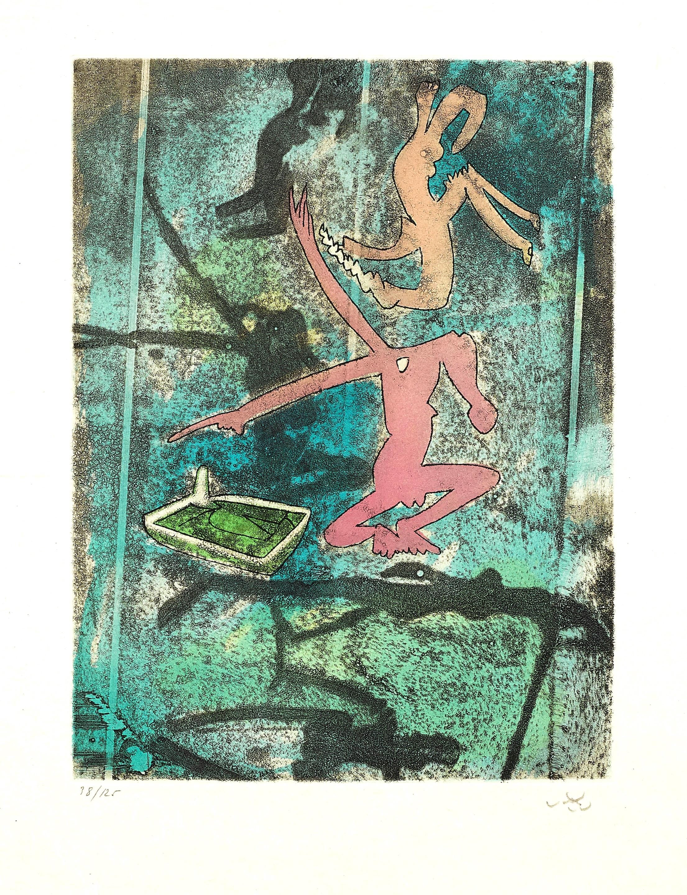 Roberto Matta, Composition (Sabatier 393), Centre Noeuds, Limited Edition Etching