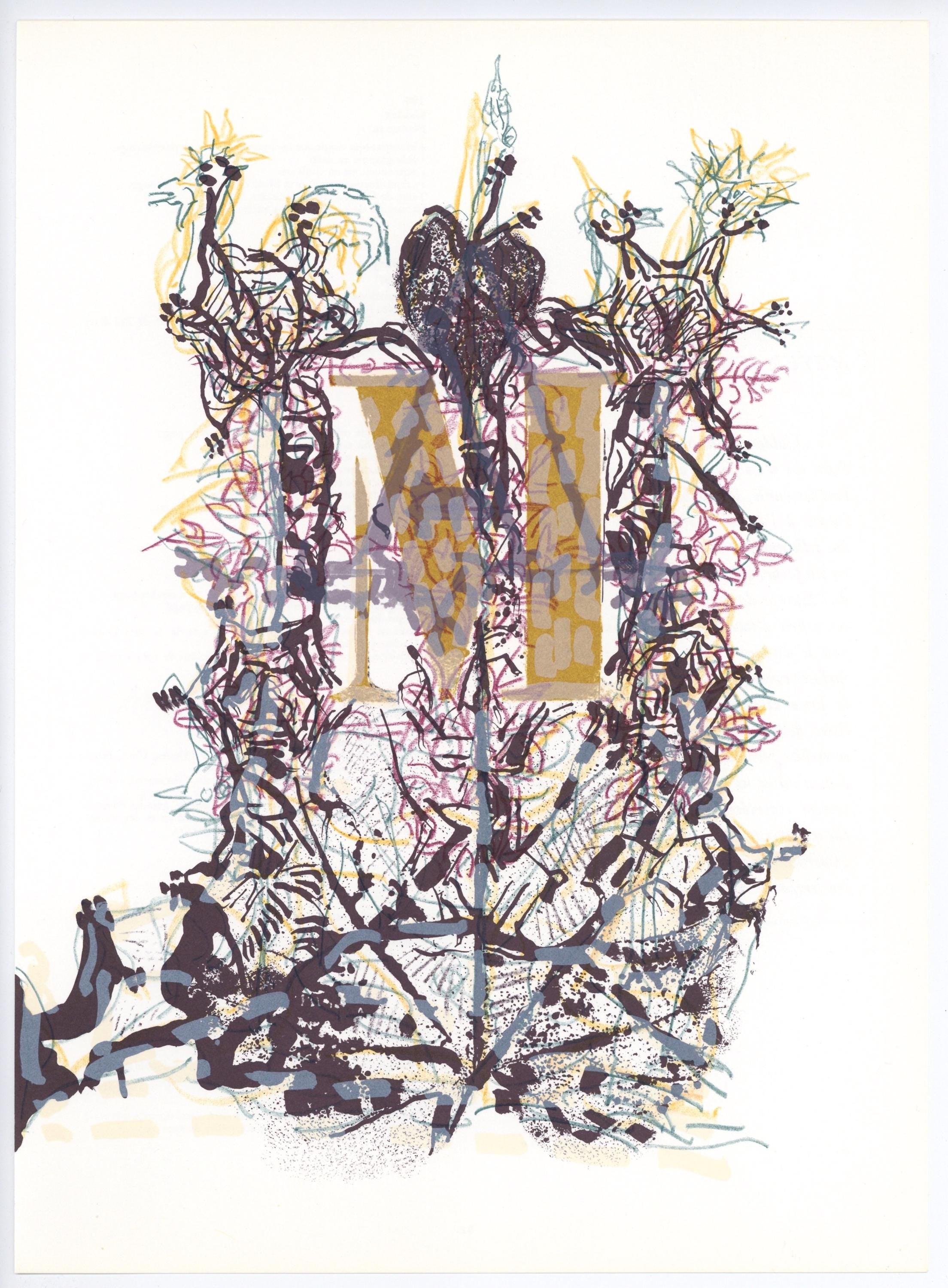 Jean-Paul Riopelle, Composition, Hommage à Aimé et Marguerite Maeght, Derrière le miroir, Limited Edition Lithograph