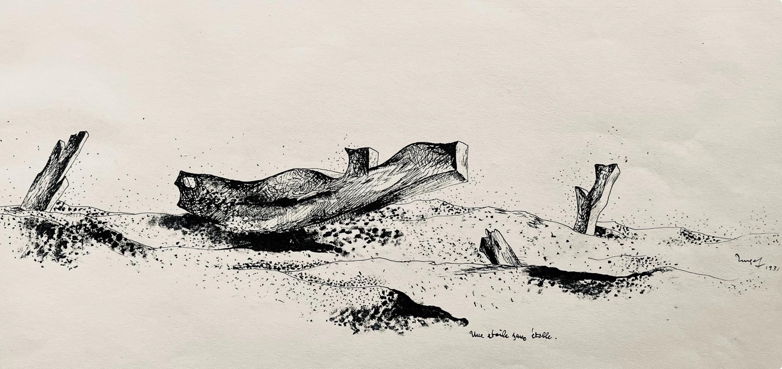 Jean Lurçat, une étoile sans étable, huit dessins à la plume, Limited Edition Lithograph