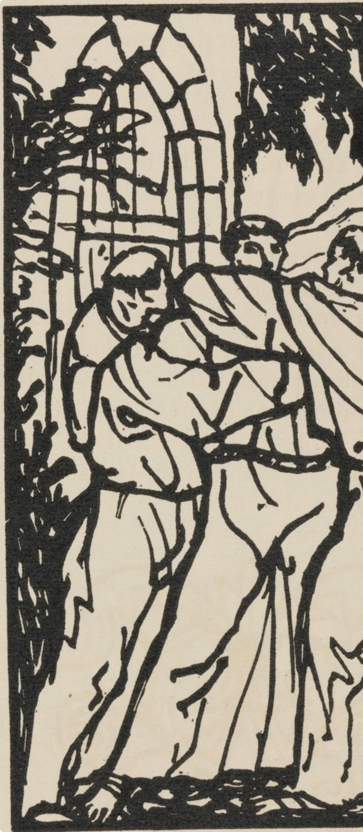 Émile Bernard, Composition (Morane, No. 100), Les Petites Fleurs de St. Françoise, Limited Edition Woodcut