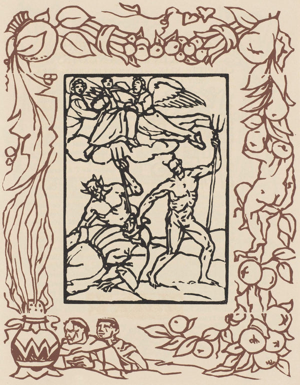 Émile Bernard, Composition (Morane, No. 100), Les Petites Fleurs de St. Françoise, Limited Edition Woodcut