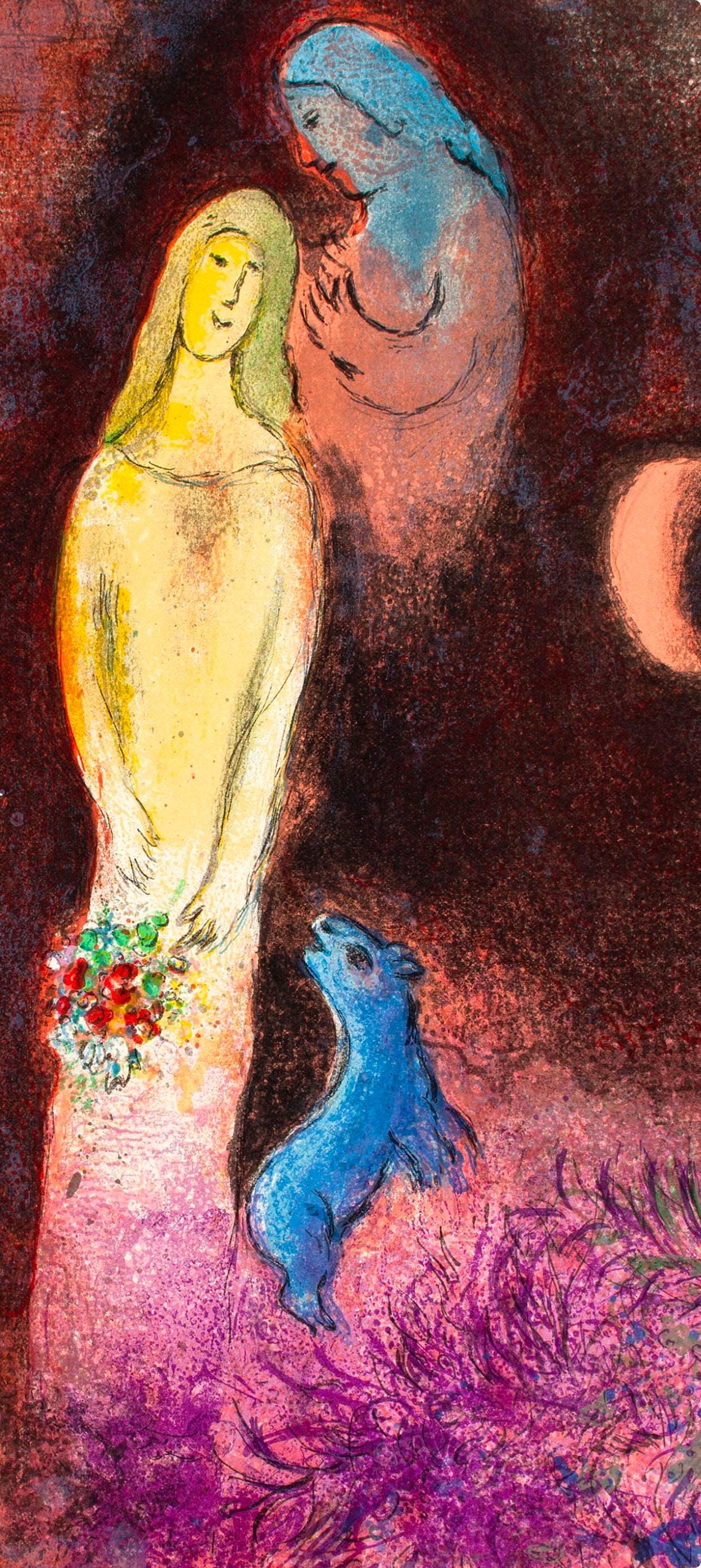 Marc Chagall, Chloé vêtue et coiffée par Cléariste, Daphnis et Chloé, Limited Edition Héliogravure
