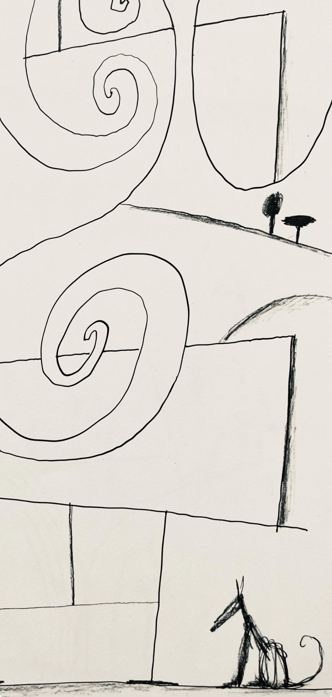 Saul Steinberg, Composition, Derrière le miroir, Limited Edition Lithograph