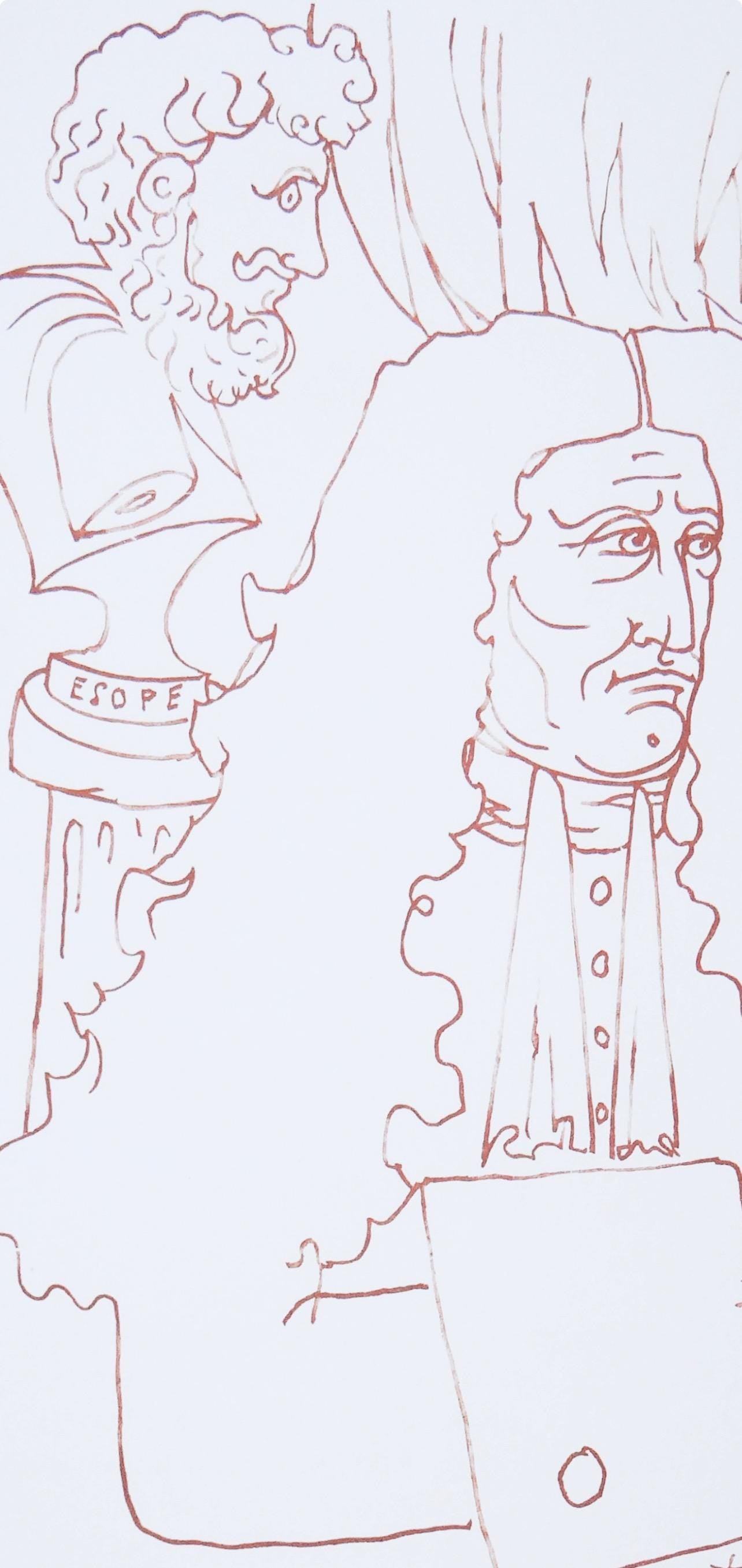Jean Cocteau, Hommage à Jean de la Fontaine, Vingt fables de La fontaine, Limited Edition Woodcut