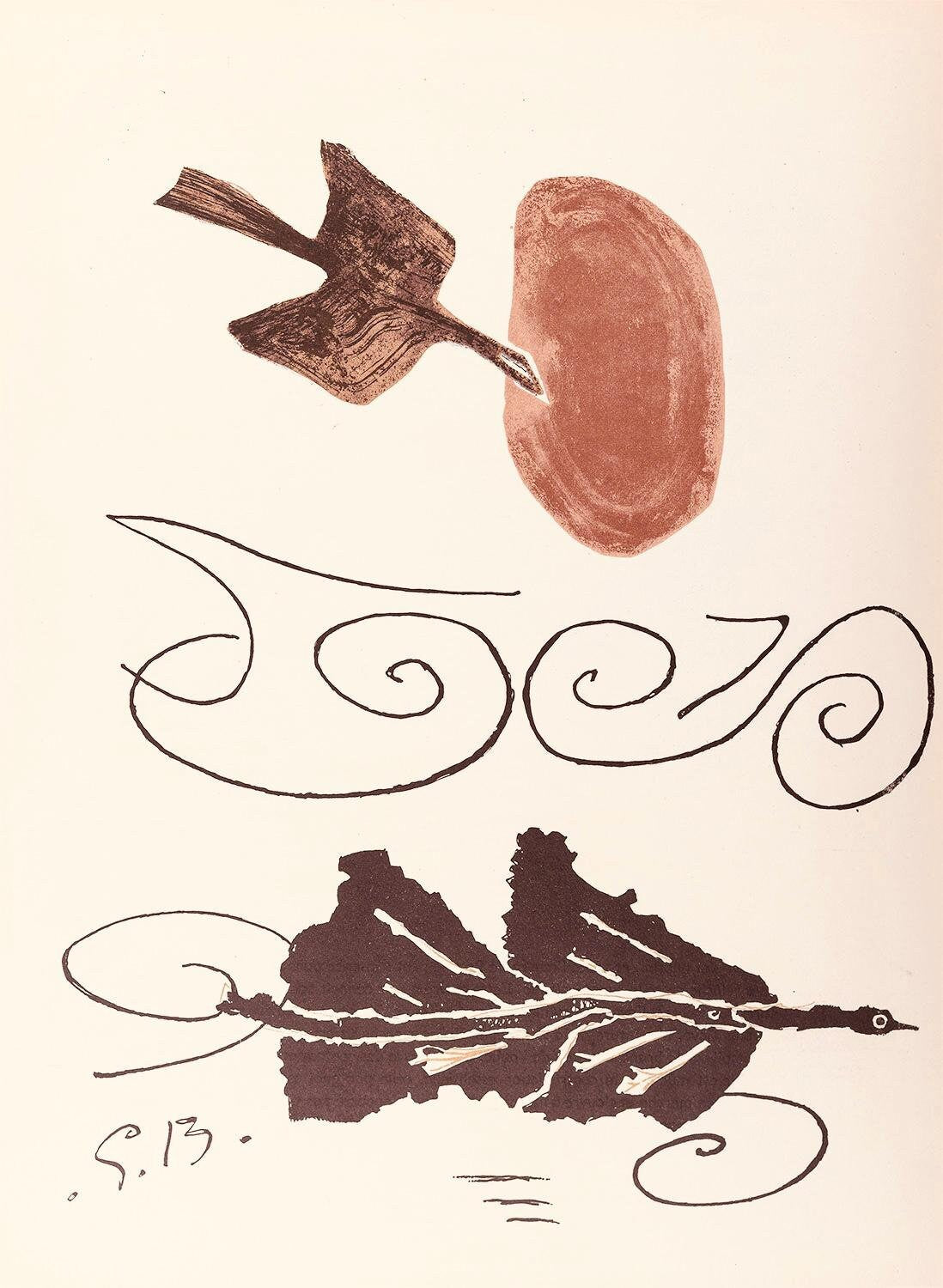Georges Braque, Oiseau, Derrière le miroir, Limited Edition Lithograph