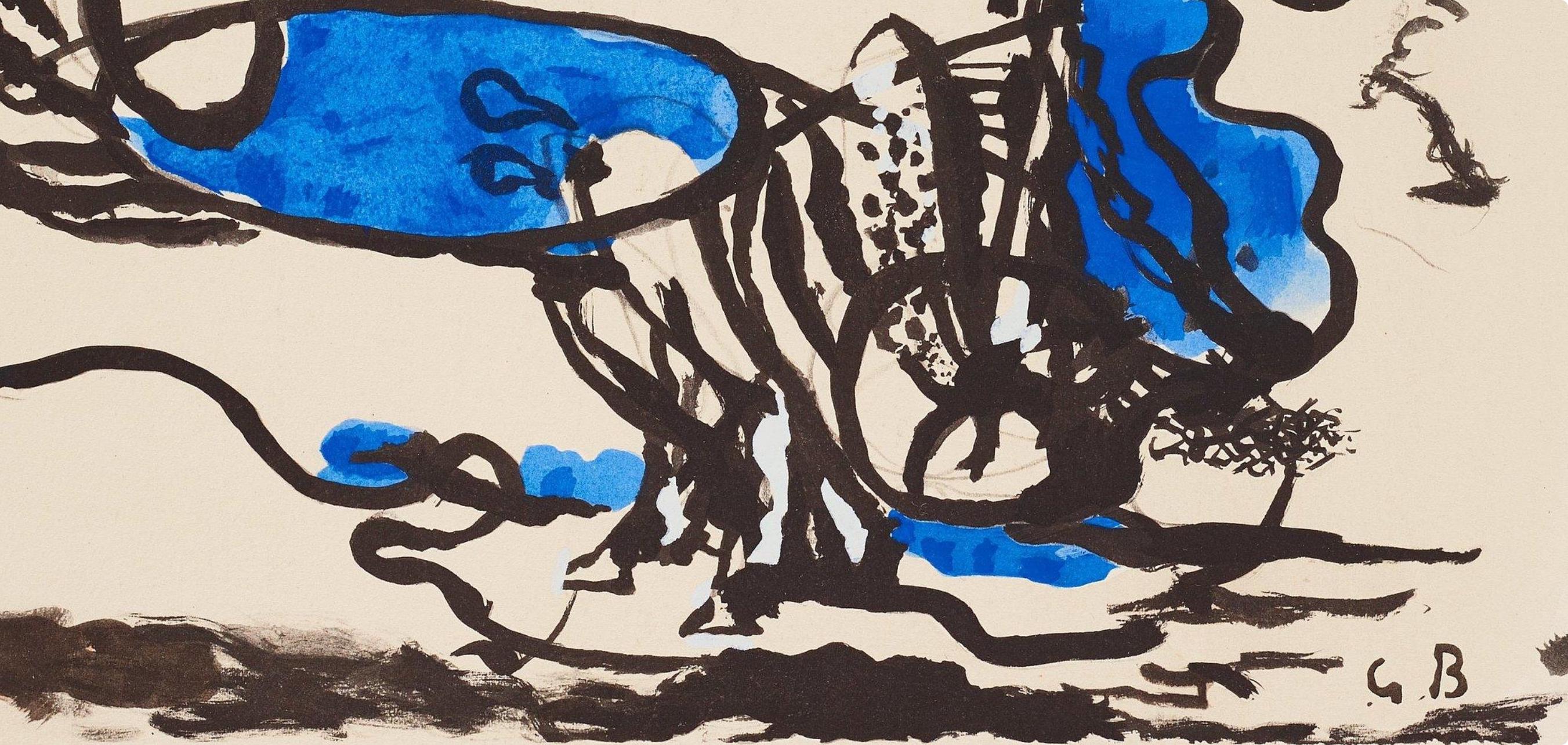 Georges Braque, Composition, Braque Espaces, 13 Dessins, Lavis, Aquarelles, Limited Edition Lithograph