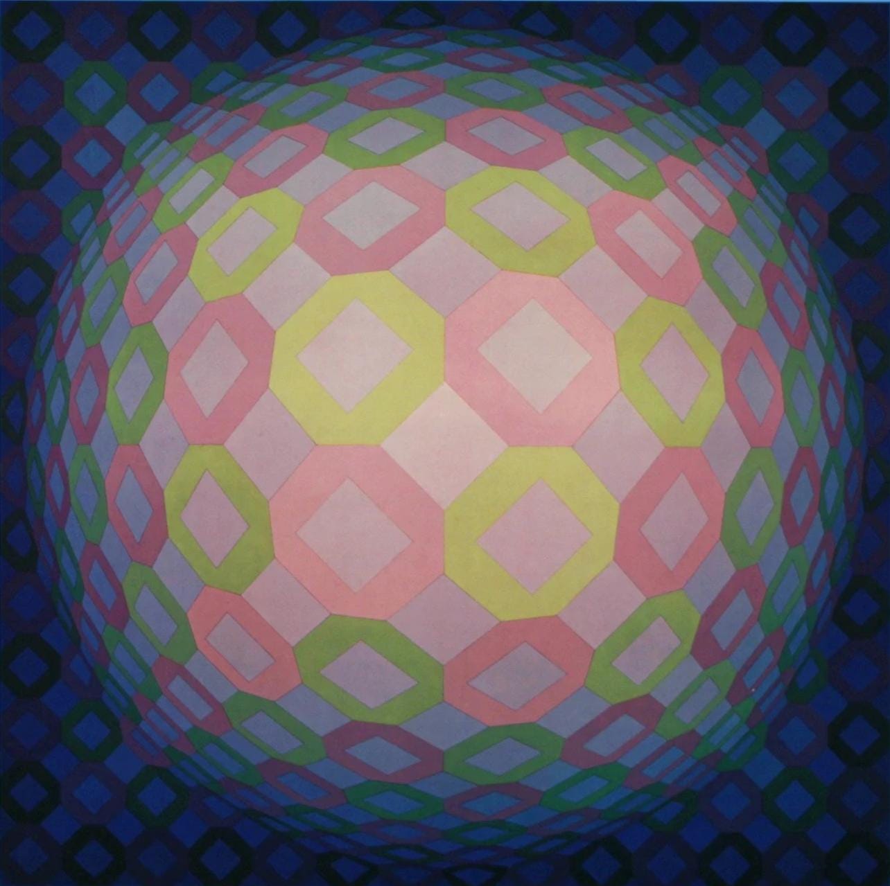 Victor Vasarely, Composition, Octogone, Limited Edition Héliogravure